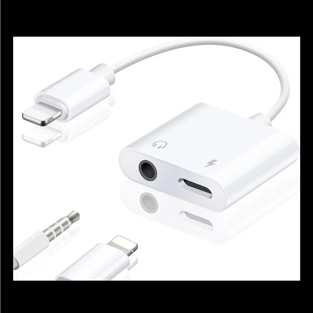 Lighting to 3.5 mm Headphone Jack Adapter for iPhone Dongle 2 in 1 Charger aux